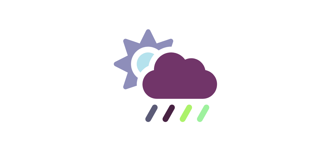 sun-cloud-rain icon colored