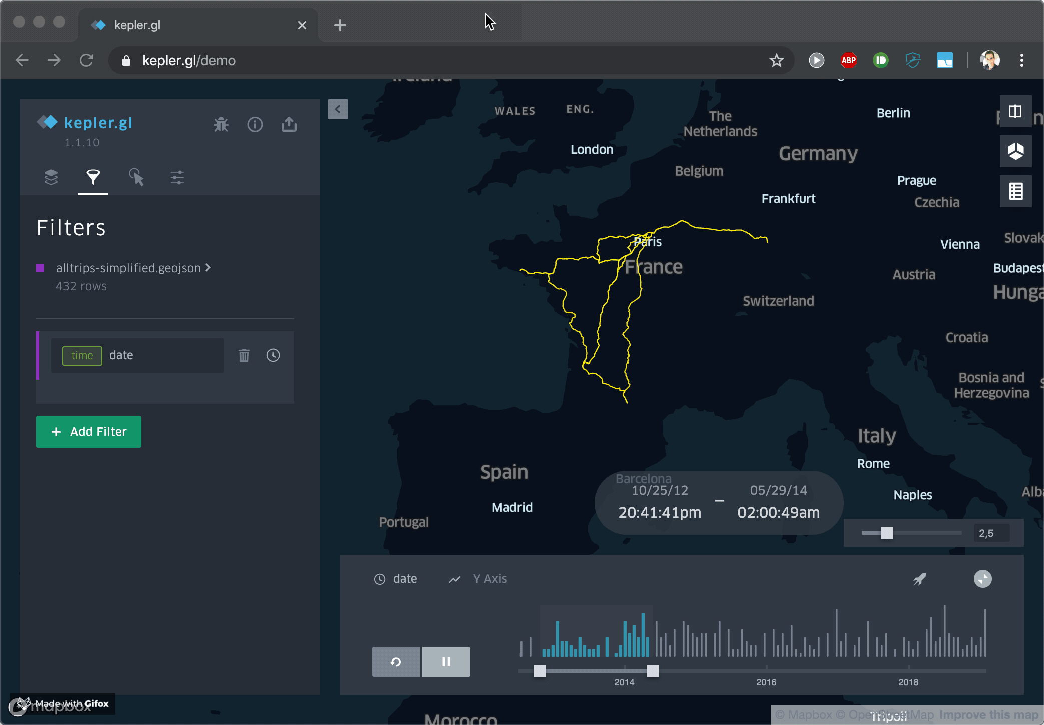 Visualize (your) train trips